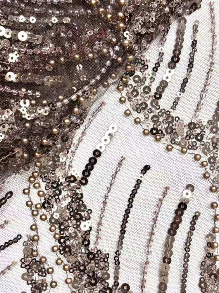 Beaded Tulle Fabric - 5 Yards | COD HN547