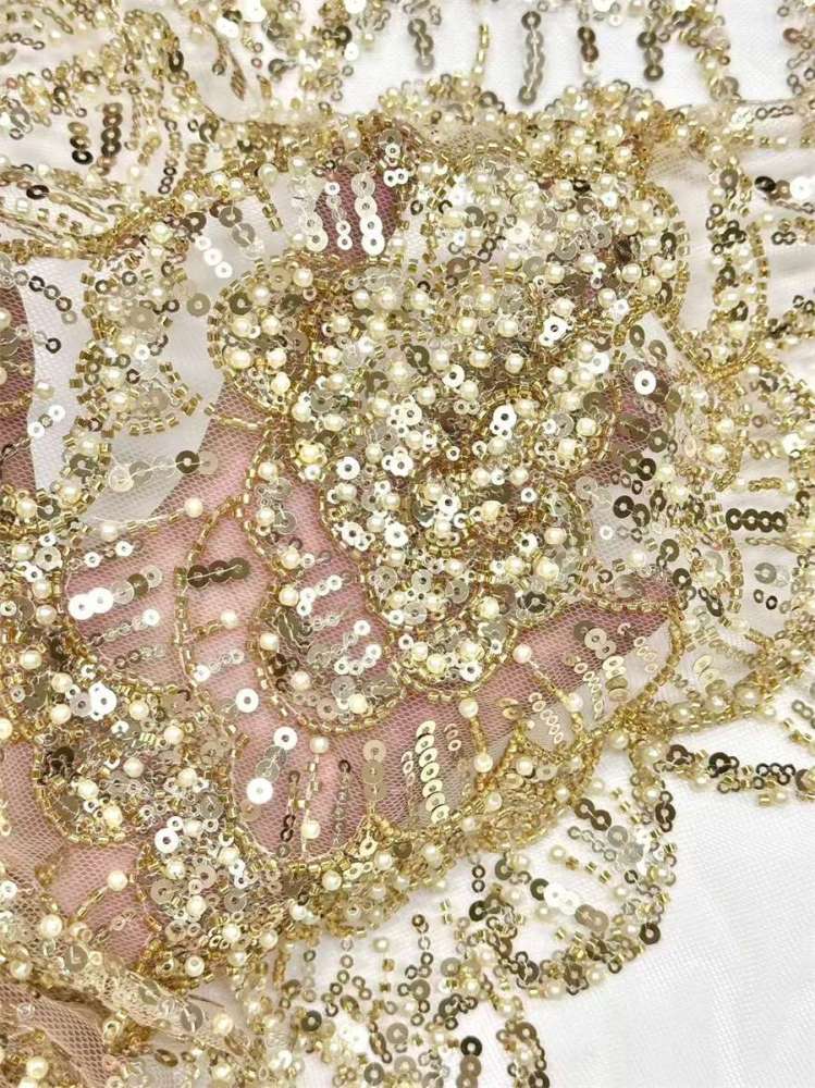 Beaded Tulle Fabric - 5 Yards | COD HN548