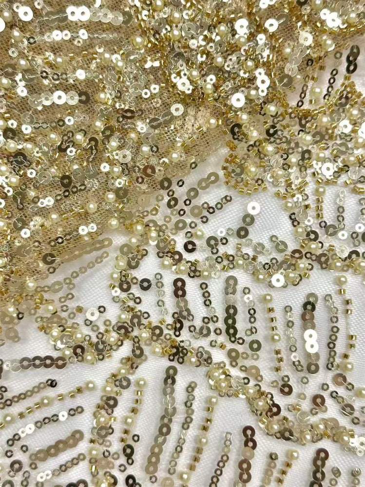 Beaded Tulle Fabric - 5 Yards | COD HN548