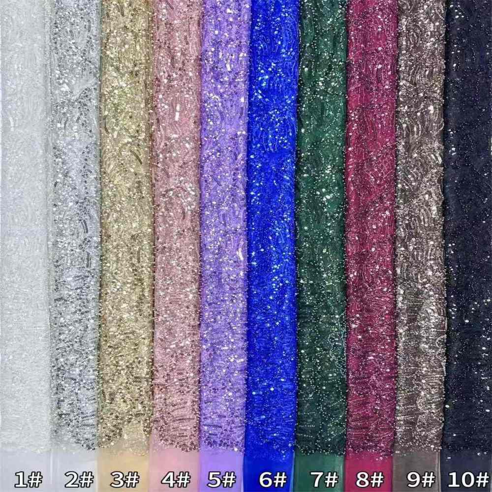 Beaded Tulle Fabric - 5 Yards | COD HN548