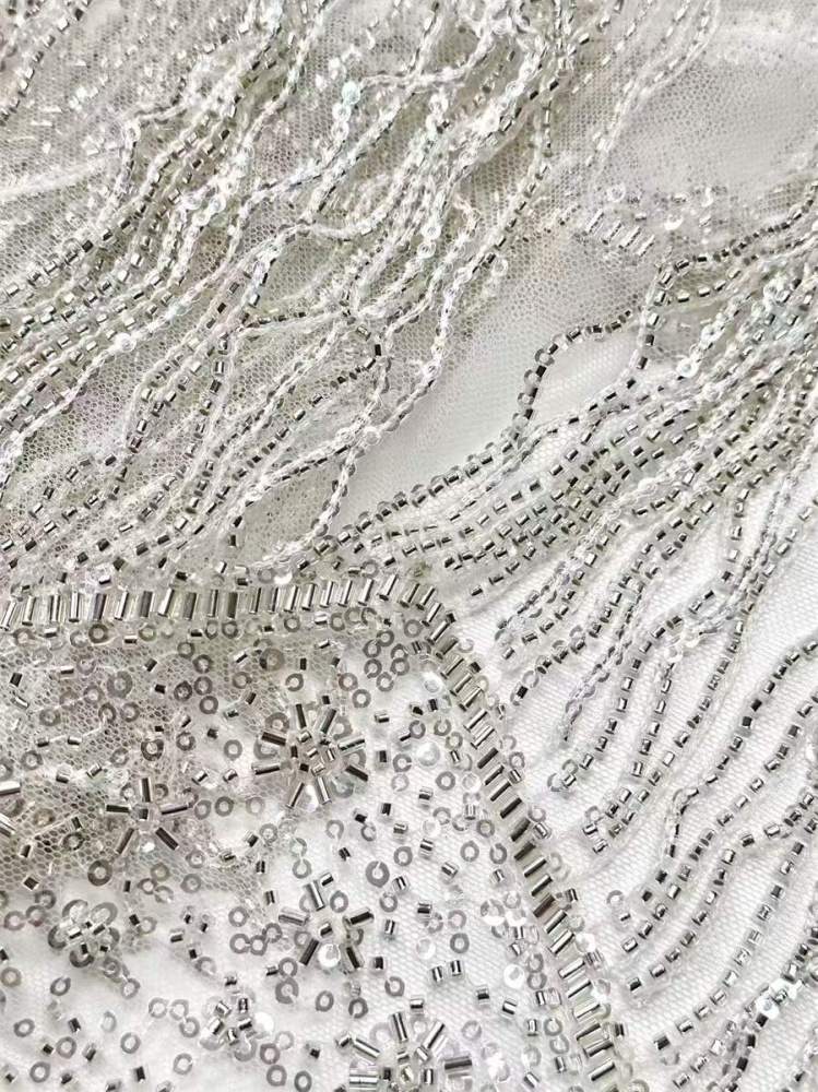 Beaded Tulle Fabric - 5 Yards | COD HN553