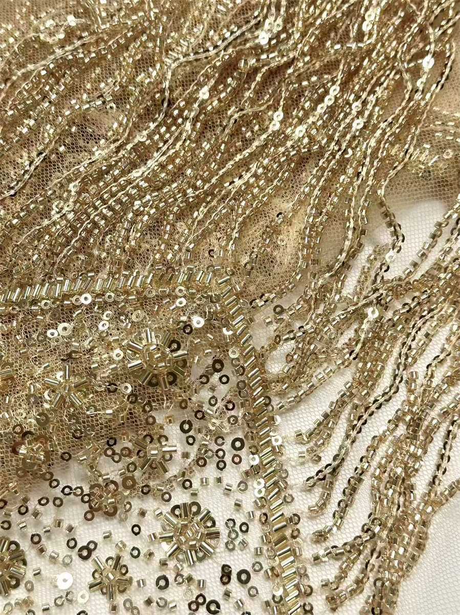 Beaded Tulle Fabric - 5 Yards | COD HN553