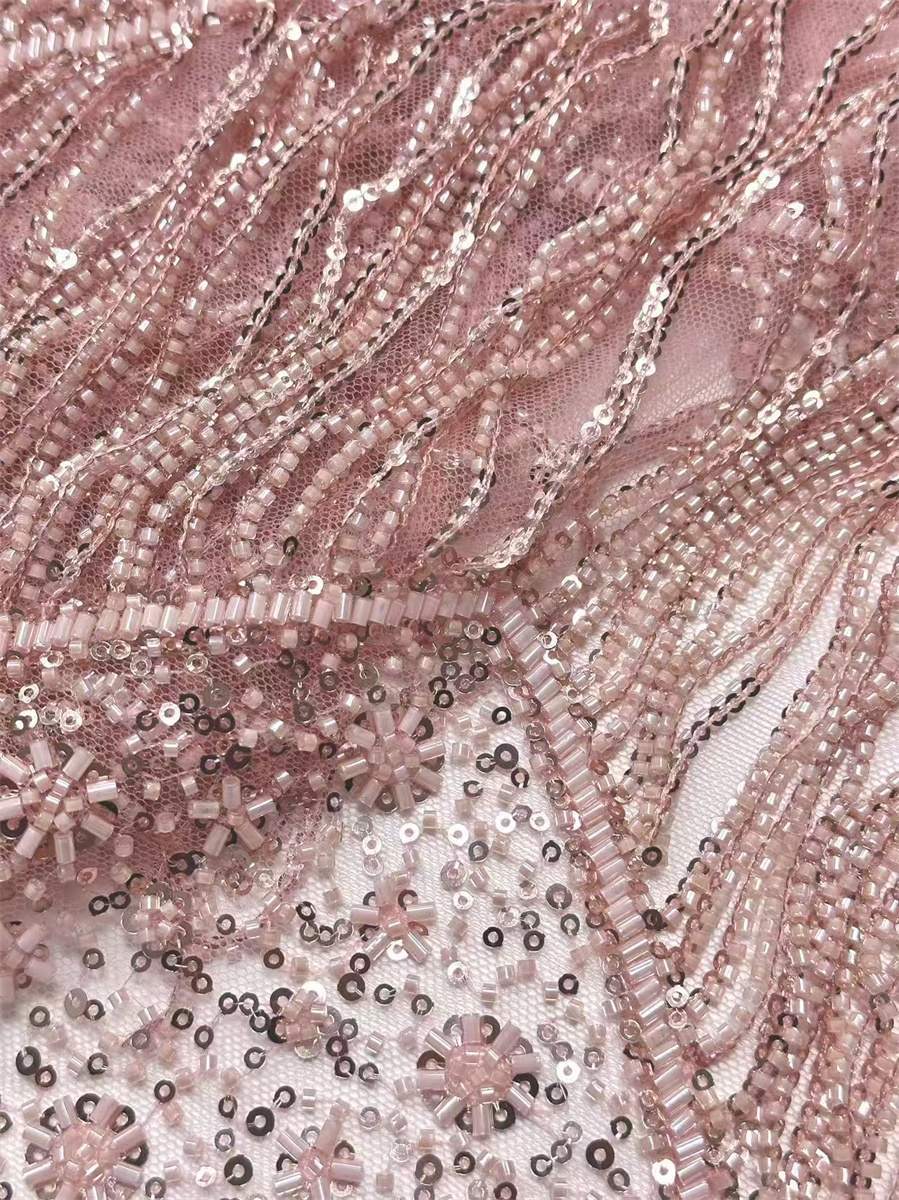 Beaded Tulle Fabric - 5 Yards | COD HN553