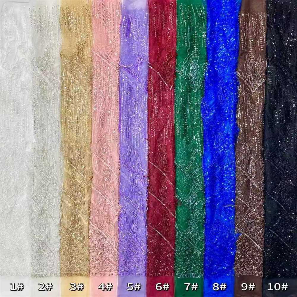 Beaded Tulle Fabric - 5 Yards | COD HN553