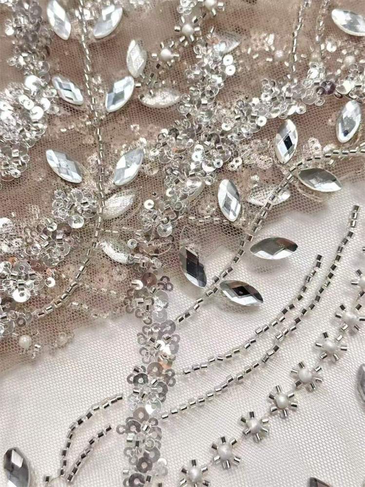 Beaded Tulle Fabric - 5 Yards | COD HN554