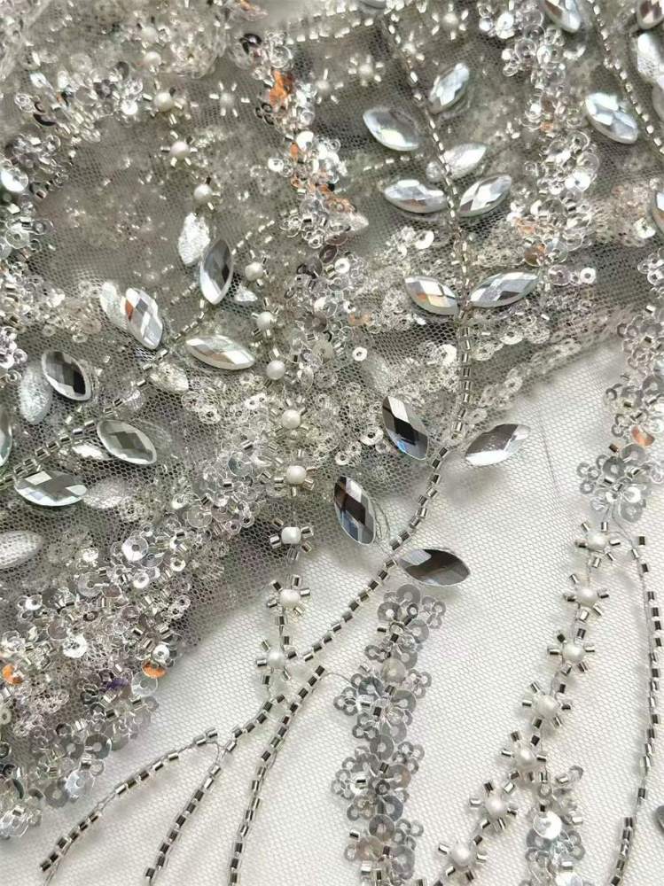 Beaded Tulle Fabric - 5 Yards | COD HN554