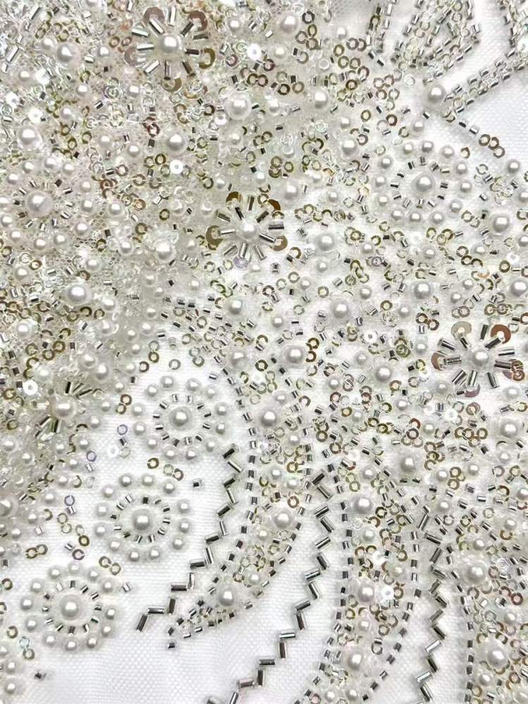 Beaded Tulle Fabric - 5 Yards | COD HN555