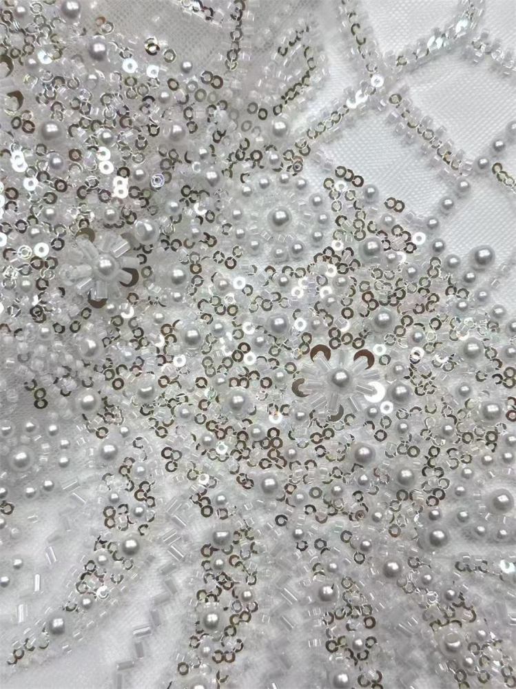 Beaded Tulle Fabric - 5 Yards | COD HN555
