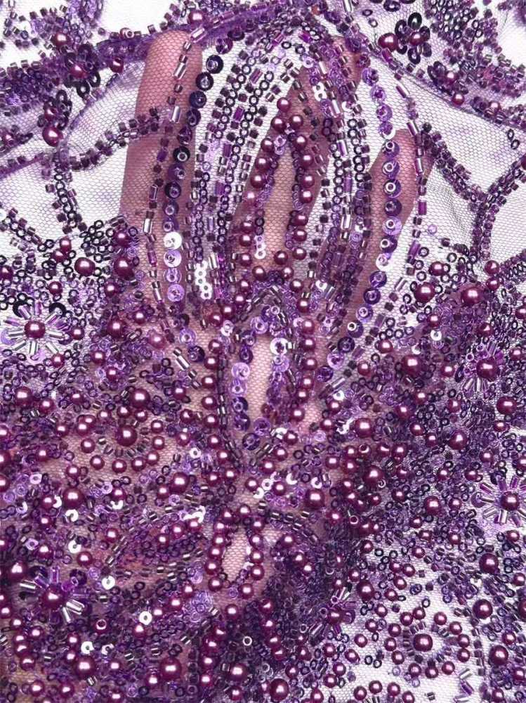 Beaded Tulle Fabric - 5 Yards | COD HN555