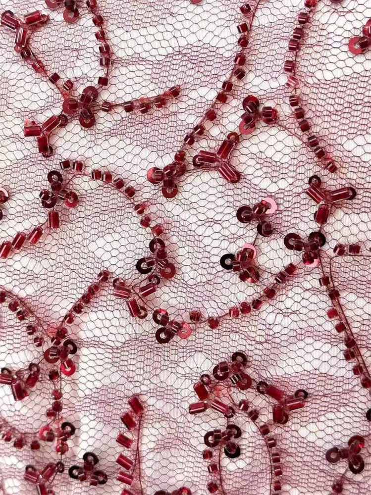 Beaded Tulle Fabric - 5 Yards | COD HN556
