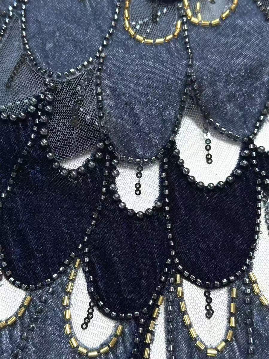 Beaded Tulle Fabric - 5 Yards | COD HN559