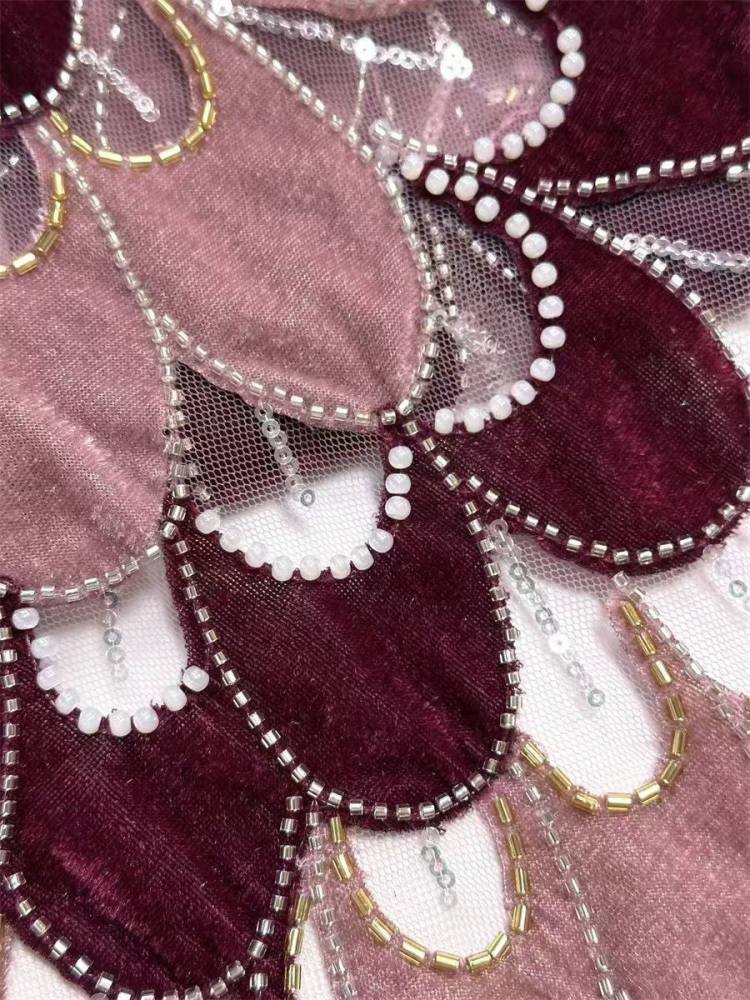 Beaded Tulle Fabric - 5 Yards | COD HN559