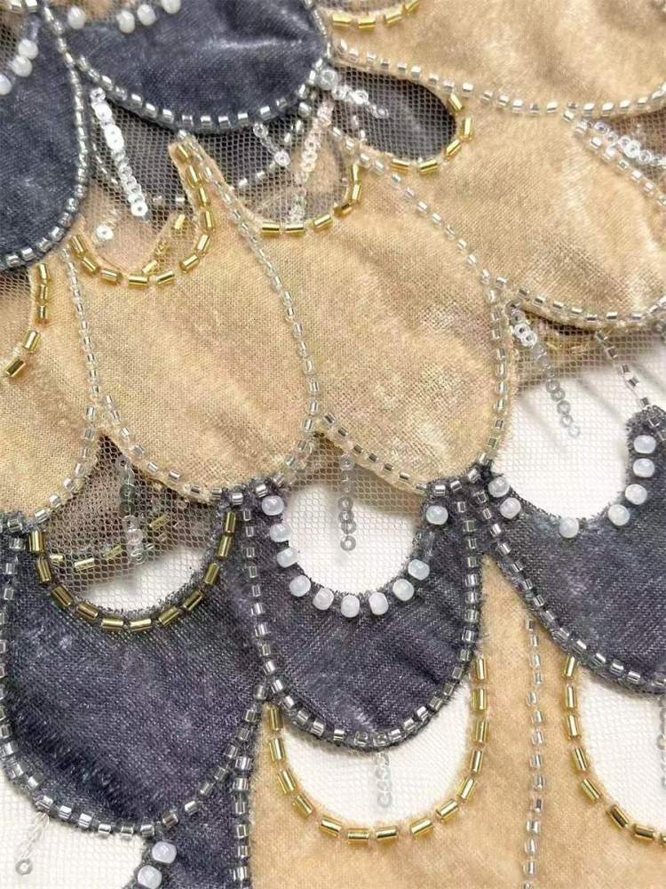 Beaded Tulle Fabric - 5 Yards | COD HN559