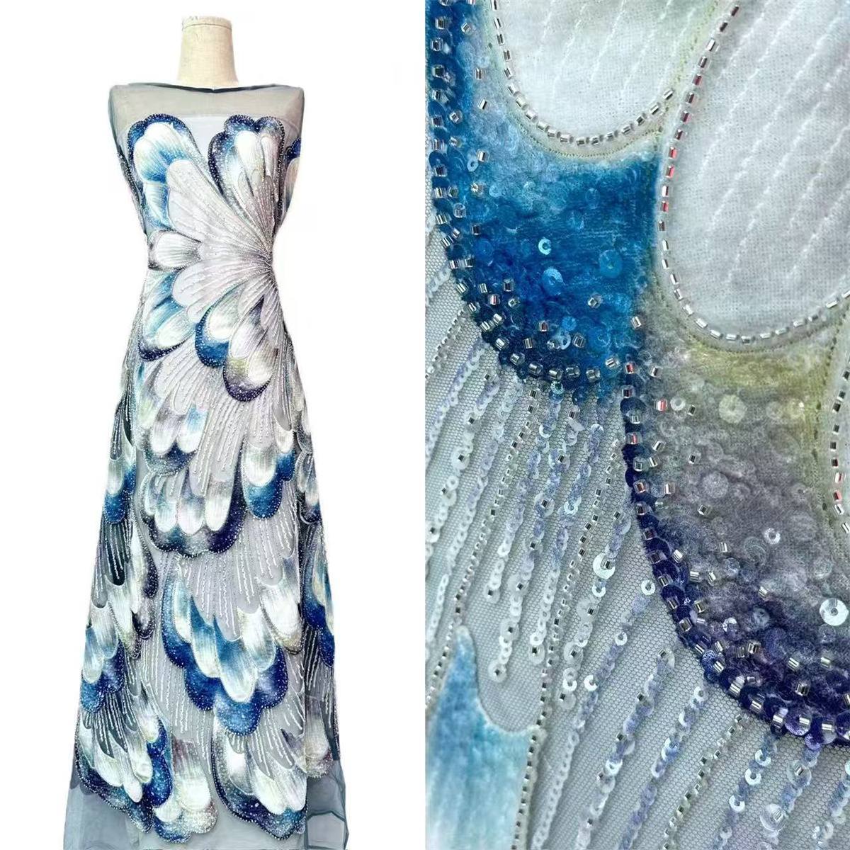 Beaded Tulle Fabric - 5 Yards | COD HN562