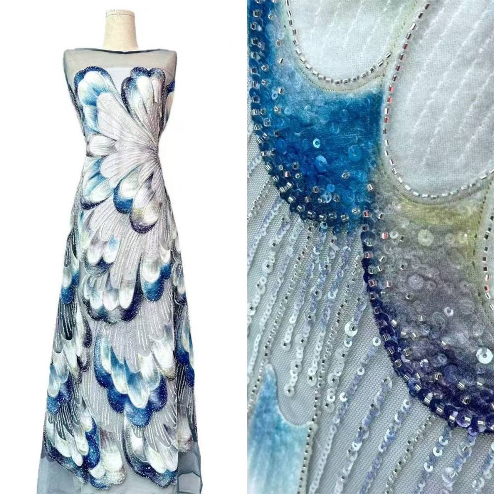 Beaded Tulle Fabric - 5 Yards | COD HN562