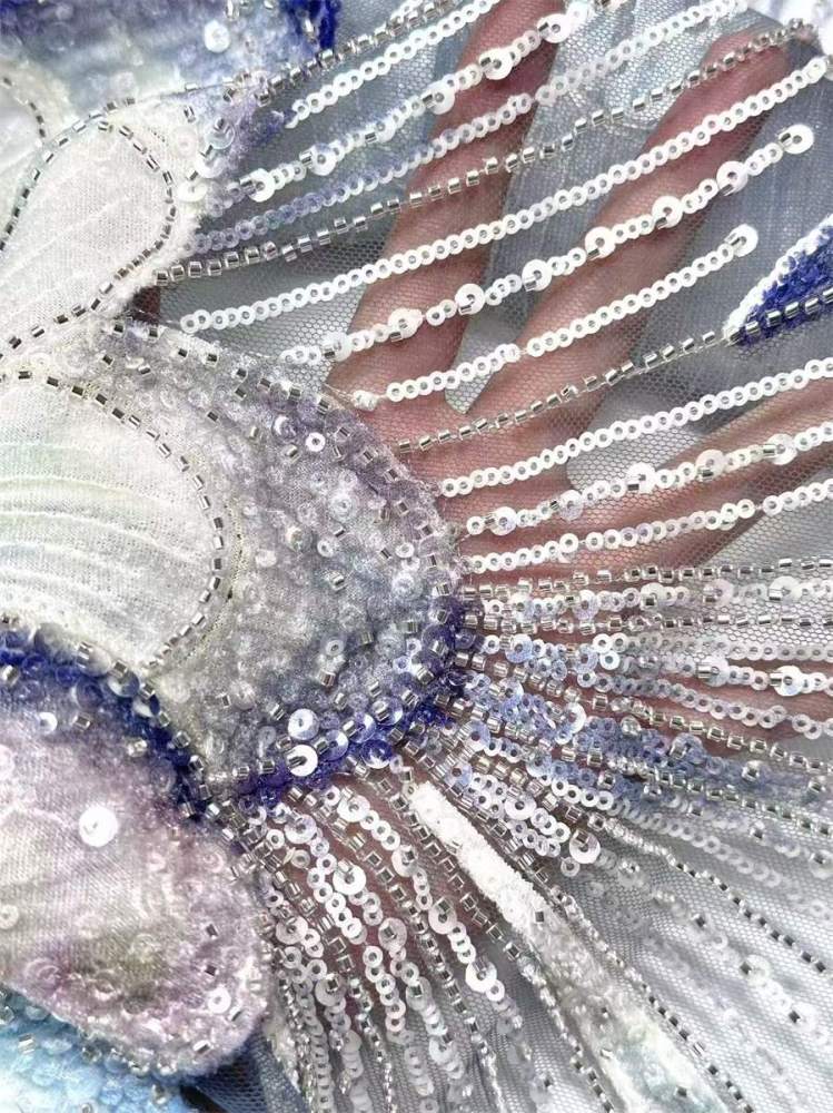 Beaded Tulle Fabric - 5 Yards | COD HN562