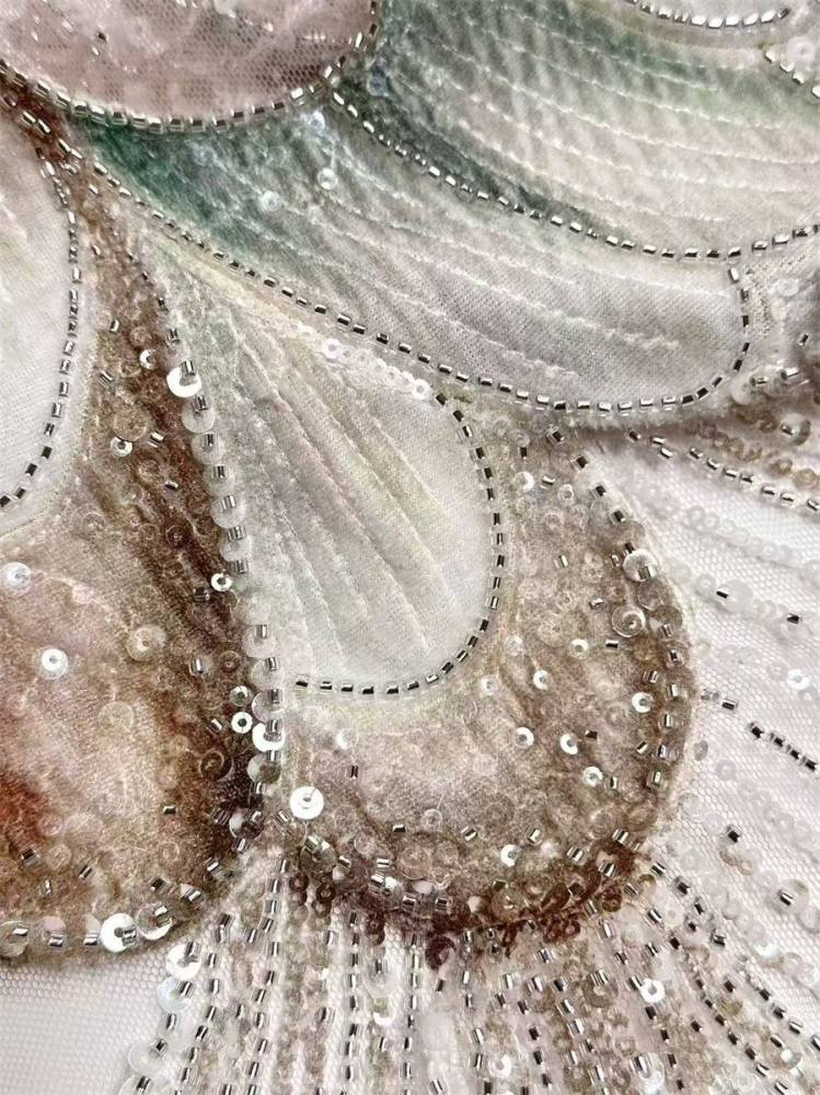 Beaded Tulle Fabric - 5 Yards | COD HN562