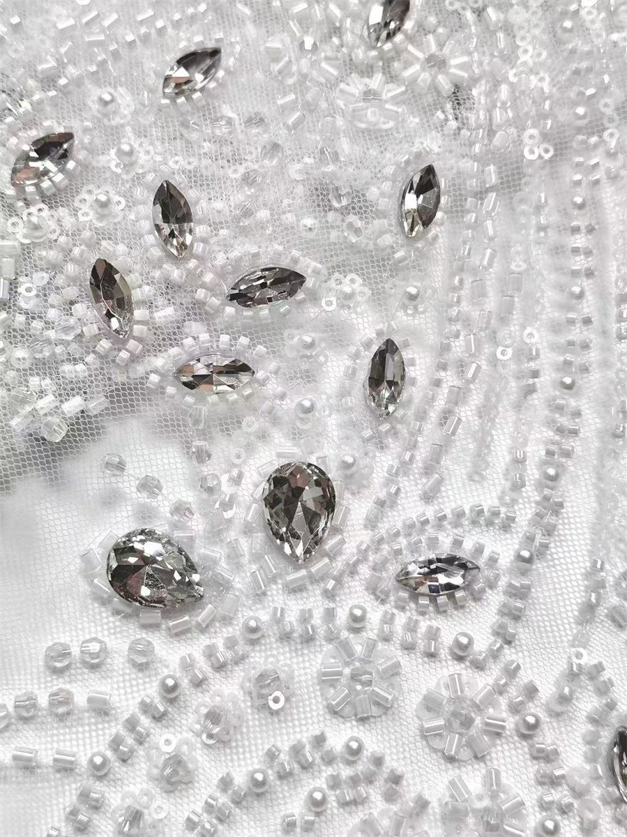 Beaded Tulle Fabric - 5 Yards | COD HN564