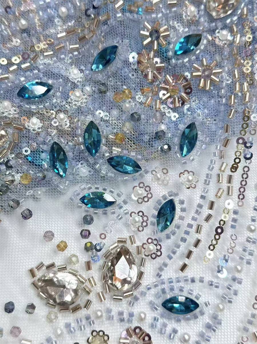 Beaded Tulle Fabric - 5 Yards | COD HN564