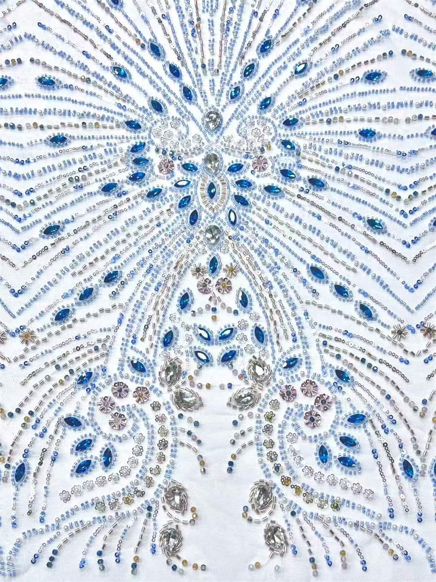 Beaded Tulle Fabric - 5 Yards | COD HN564