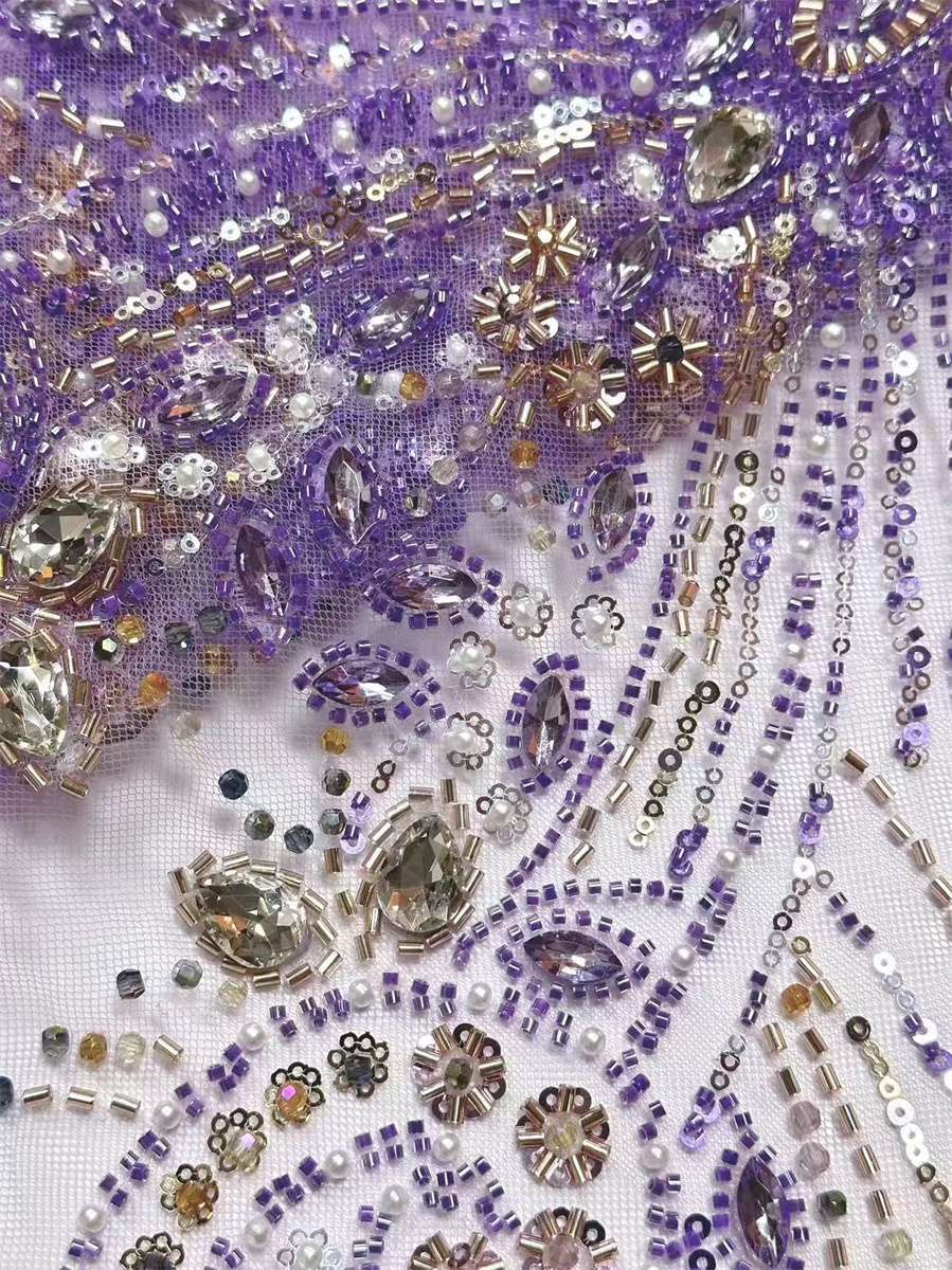 Beaded Tulle Fabric - 5 Yards | COD HN564
