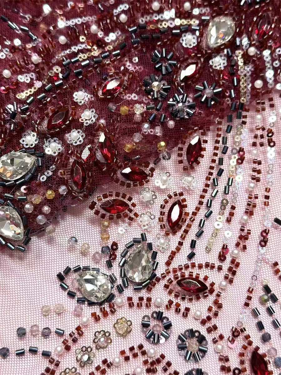Beaded Tulle Fabric - 5 Yards | COD HN564