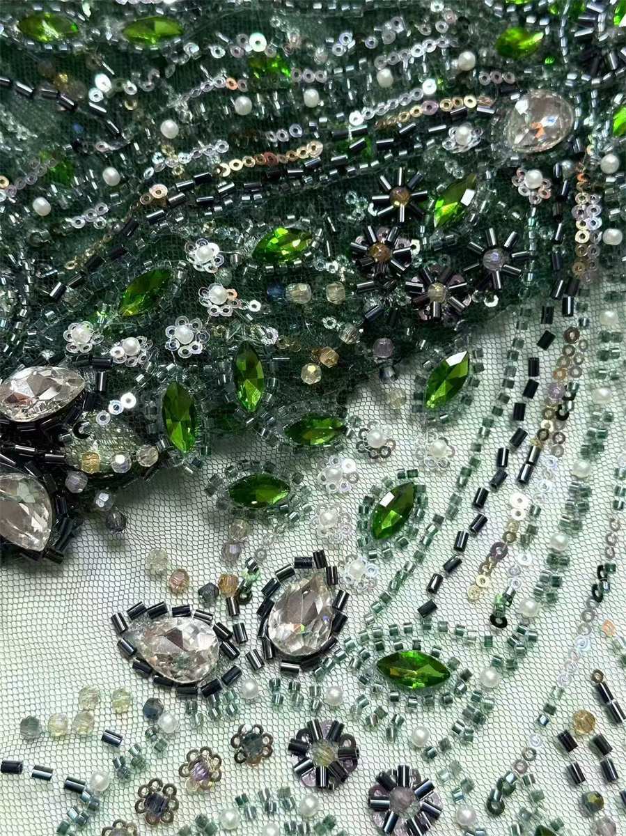 Beaded Tulle Fabric - 5 Yards | COD HN564