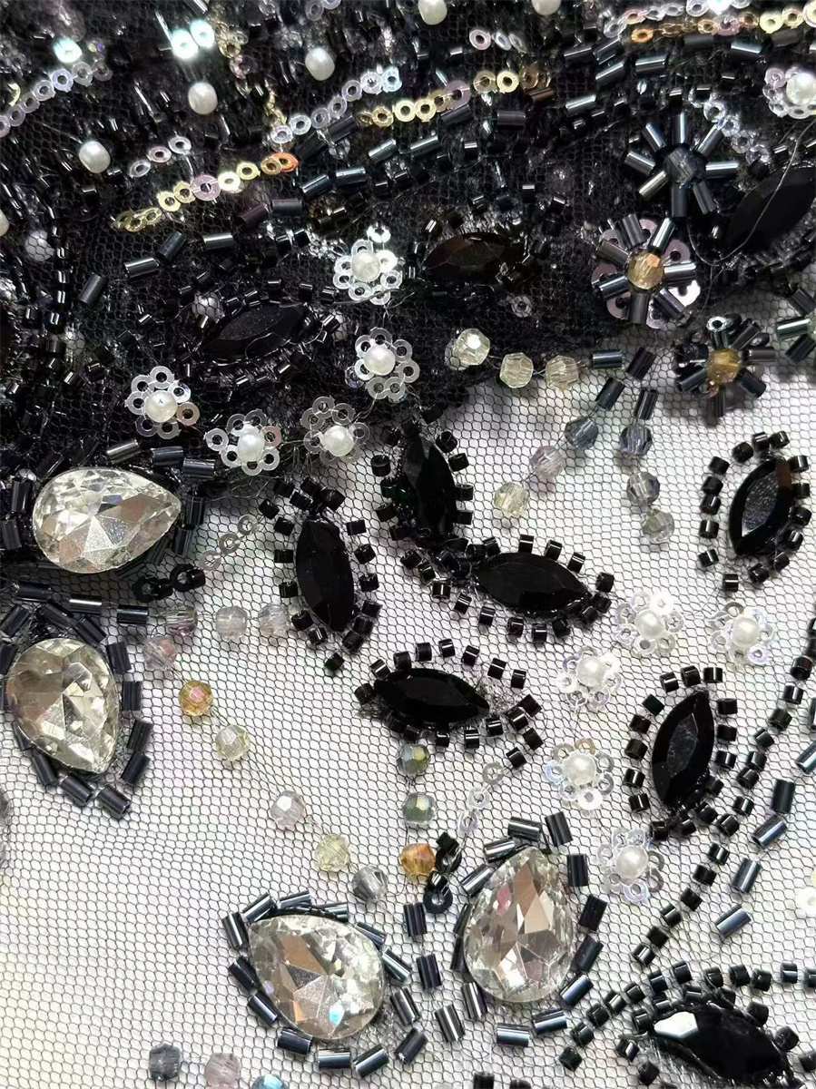 Beaded Tulle Fabric - 5 Yards | COD HN564