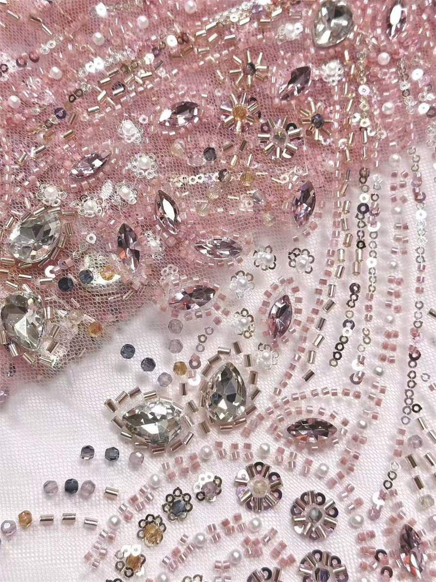 Beaded Tulle Fabric - 5 Yards | COD HN564