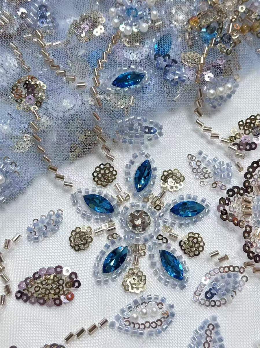 Beaded Tulle Fabric - 5 Yards | COD HN565