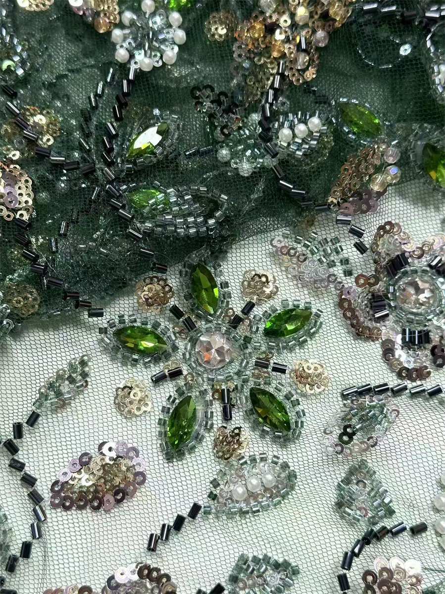 Beaded Tulle Fabric - 5 Yards | COD HN565