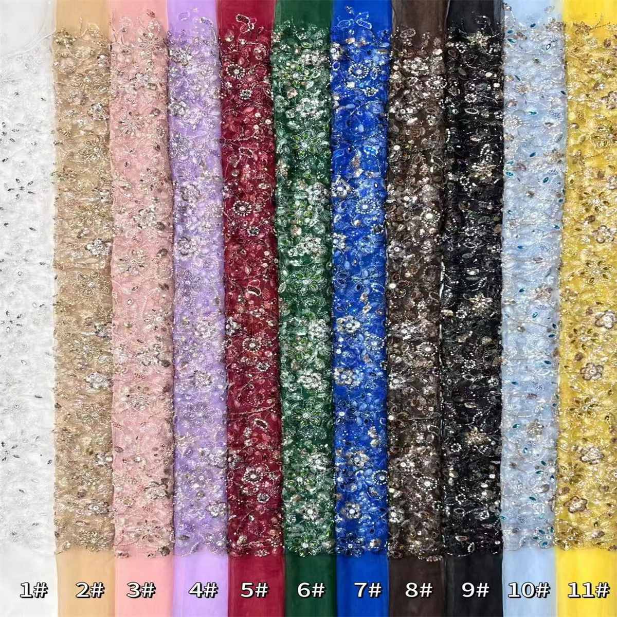 Beaded Tulle Fabric - 5 Yards | COD HN565