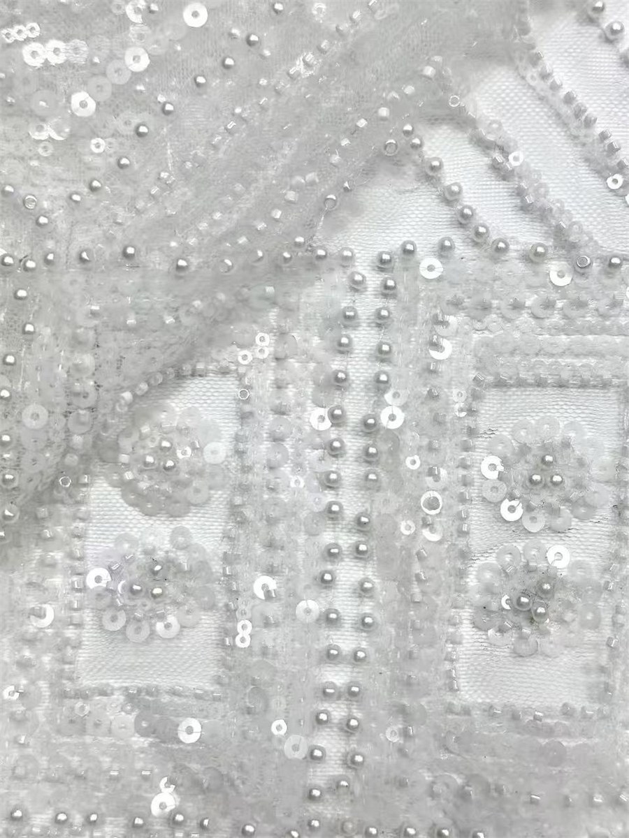 Beaded Tulle Fabric – 5 Yards