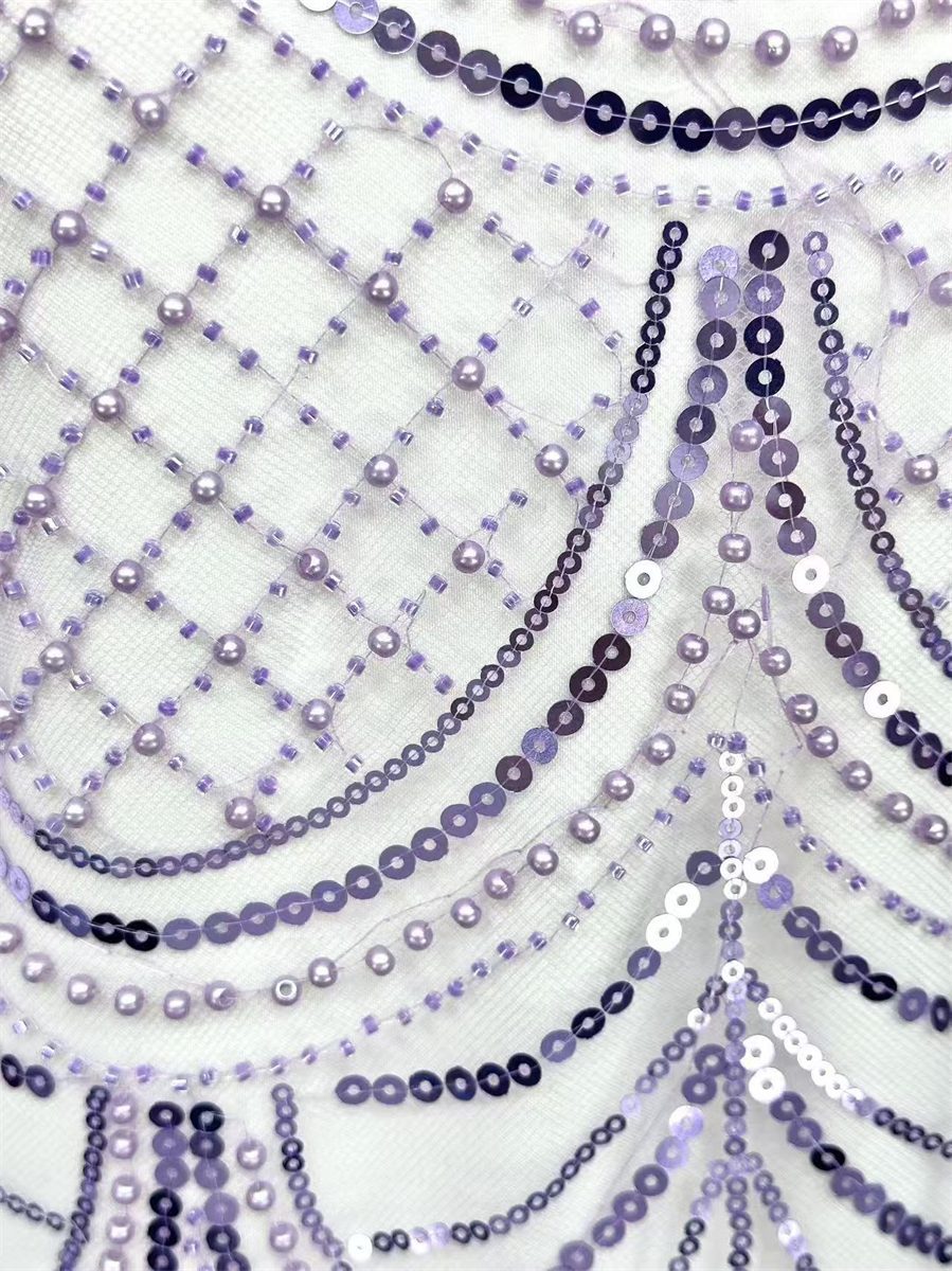 Beaded Tulle Fabric – 5 Yards