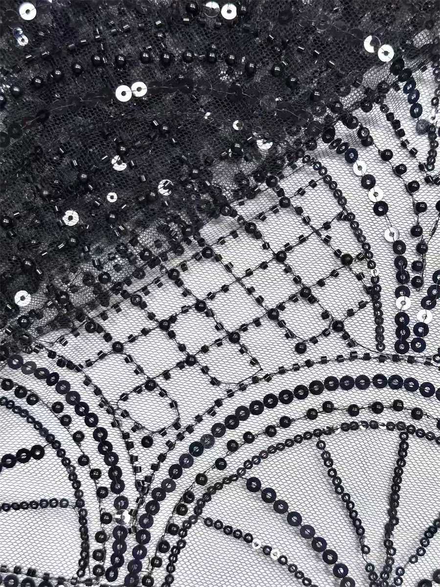 Beaded Tulle Fabric – 5 Yards