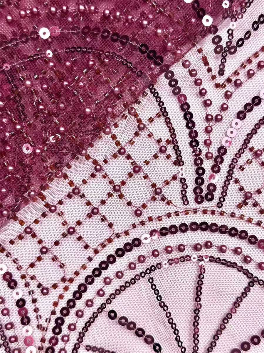 Beaded Tulle Fabric – 5 Yards
