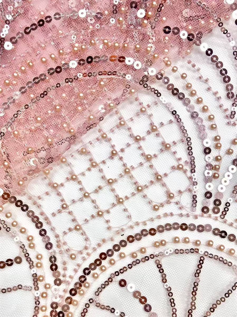 Beaded Tulle Fabric – 5 Yards