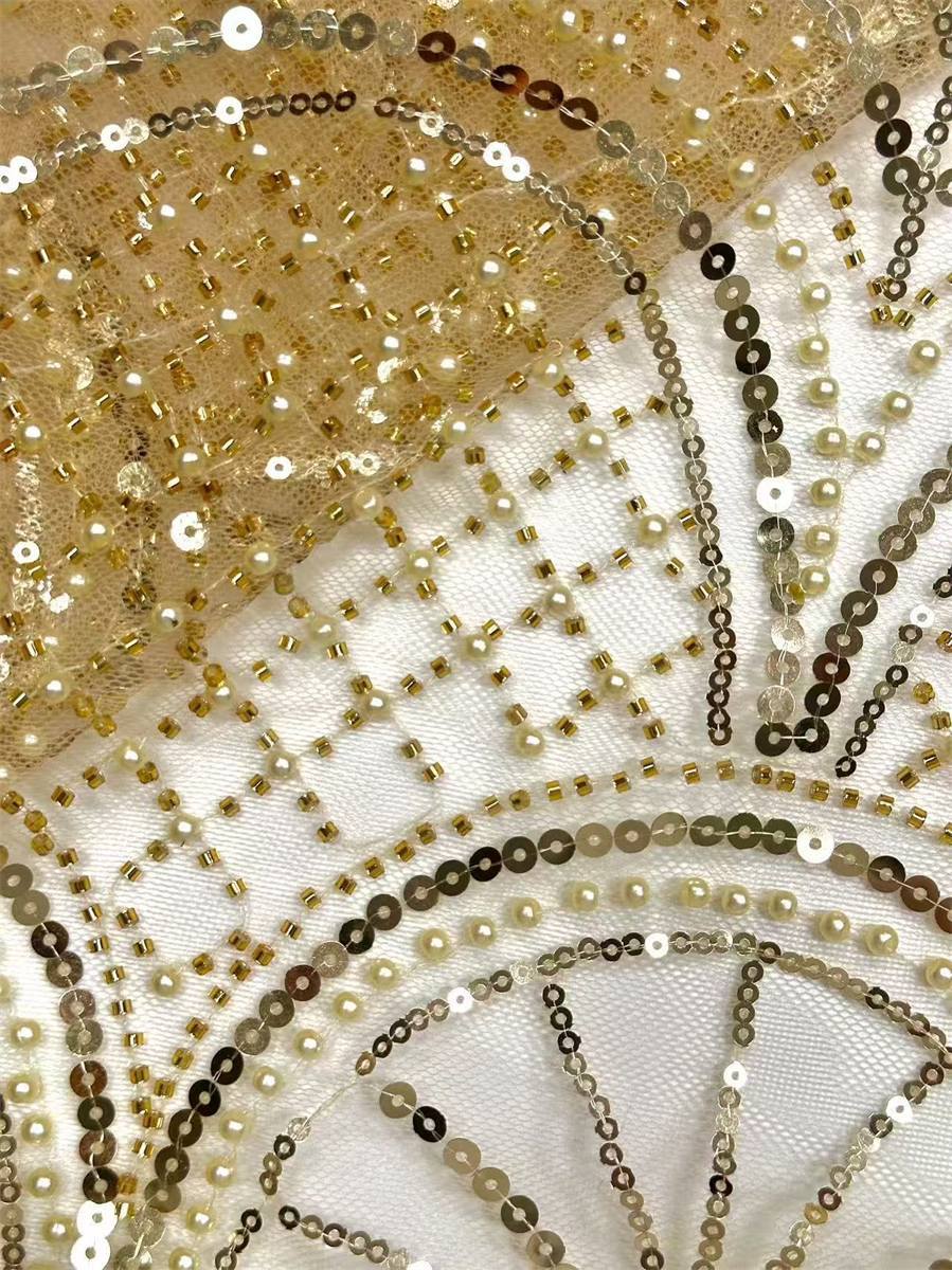 Beaded Tulle Fabric – 5 Yards