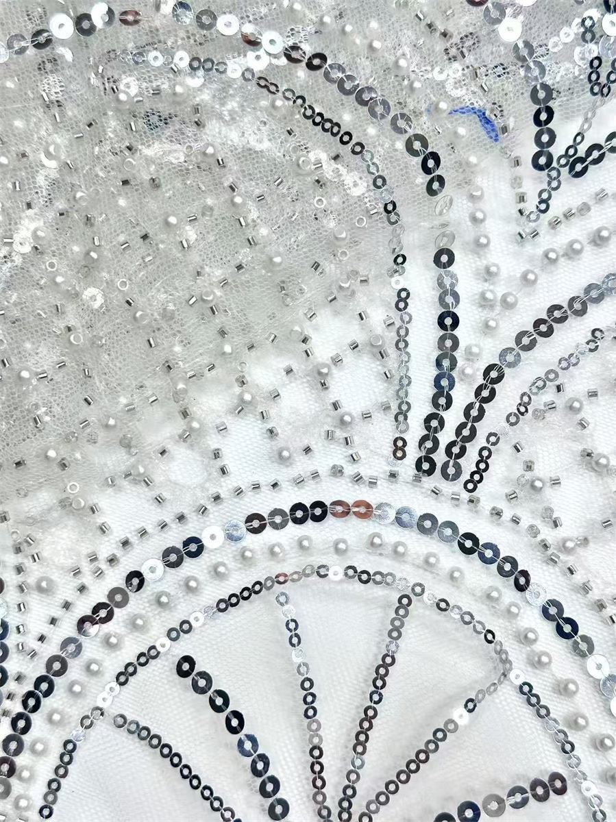 Beaded Tulle Fabric – 5 Yards