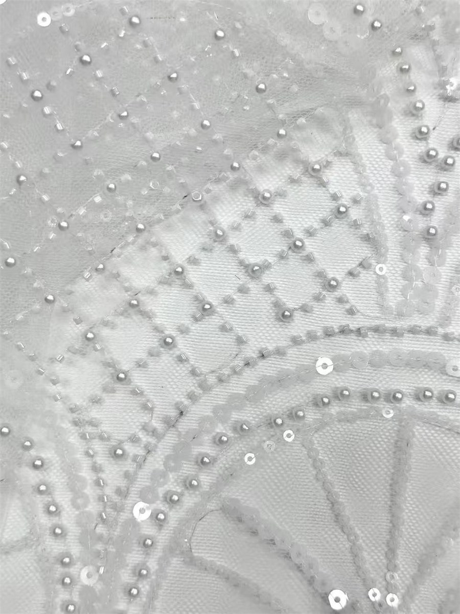 Beaded Tulle Fabric – 5 Yards