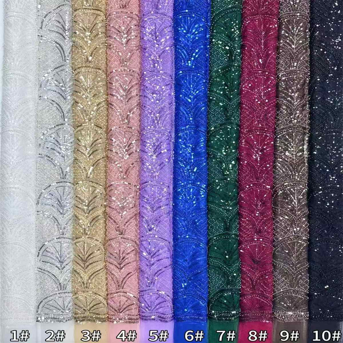 Beaded Tulle Fabric - 5 Yards | COD HN575