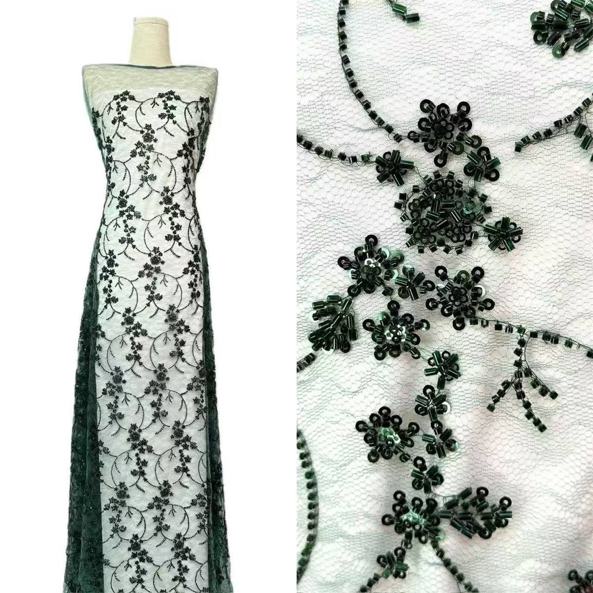 Beaded Lace Fabric - 5 Yards | COD HN557