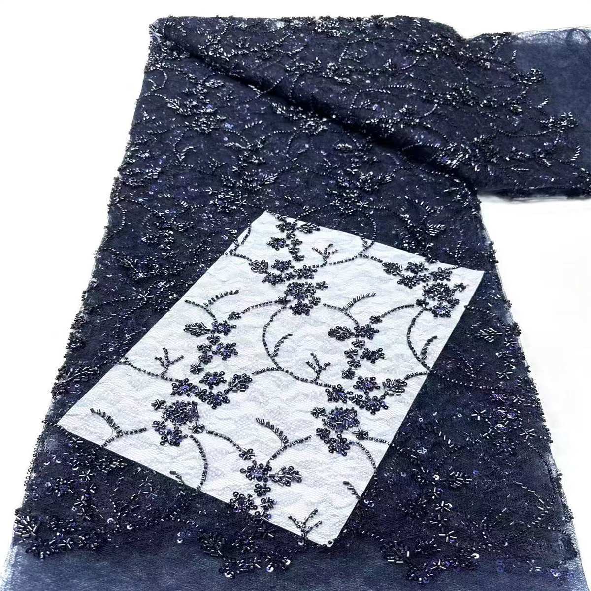Beaded Lace Fabric - 5 Yards | COD HN557