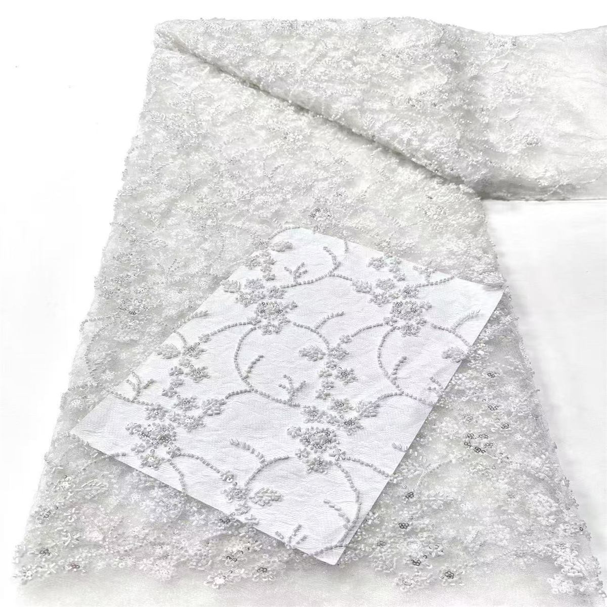 Beaded Lace Fabric - 5 Yards | COD HN557