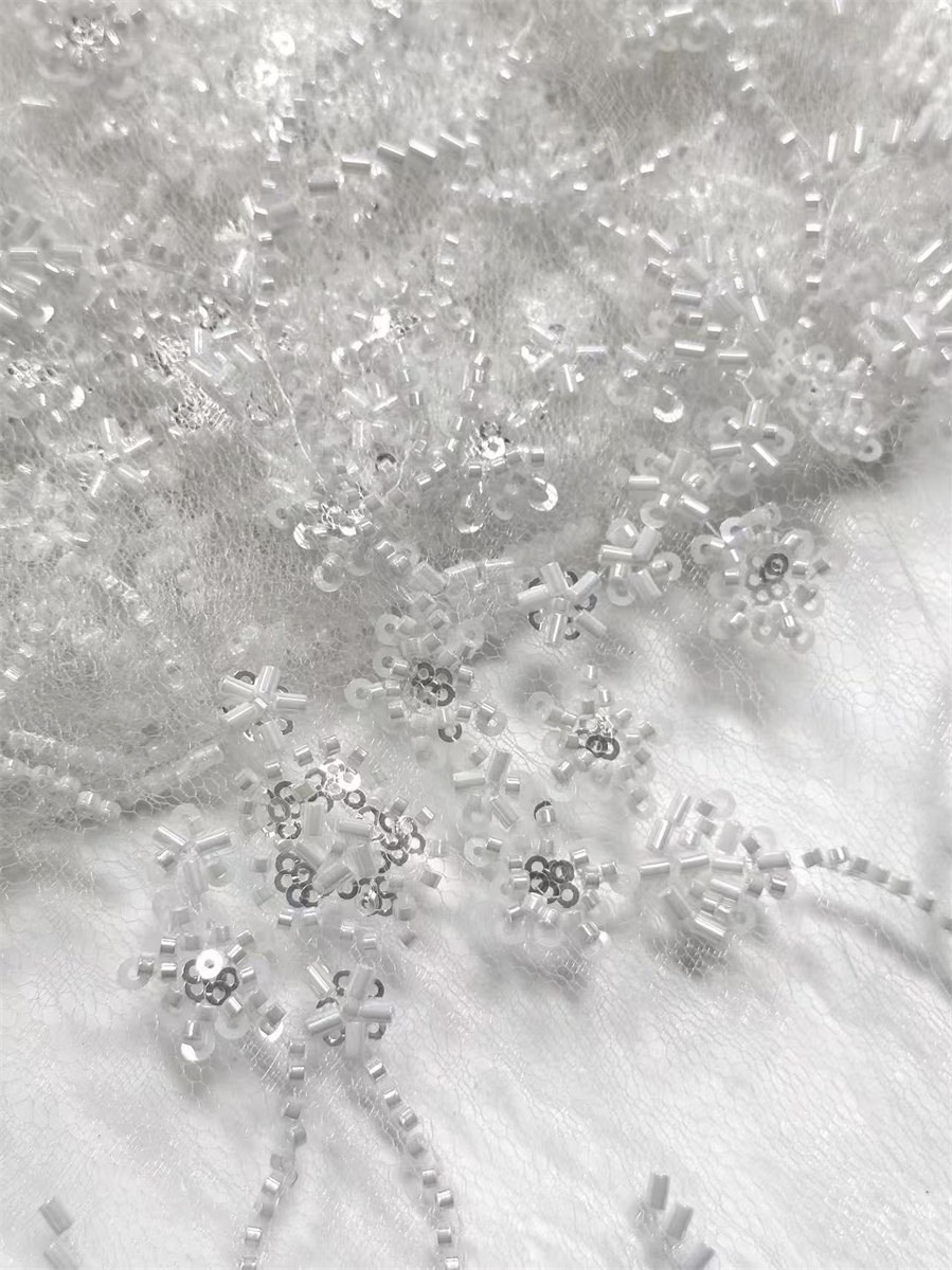 Beaded Lace Fabric - 5 Yards | COD HN557