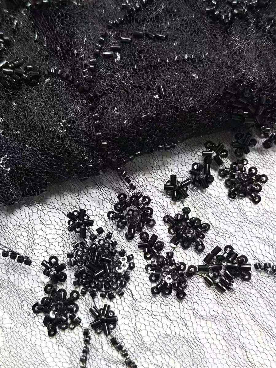 Beaded Lace Fabric - 5 Yards | COD HN557