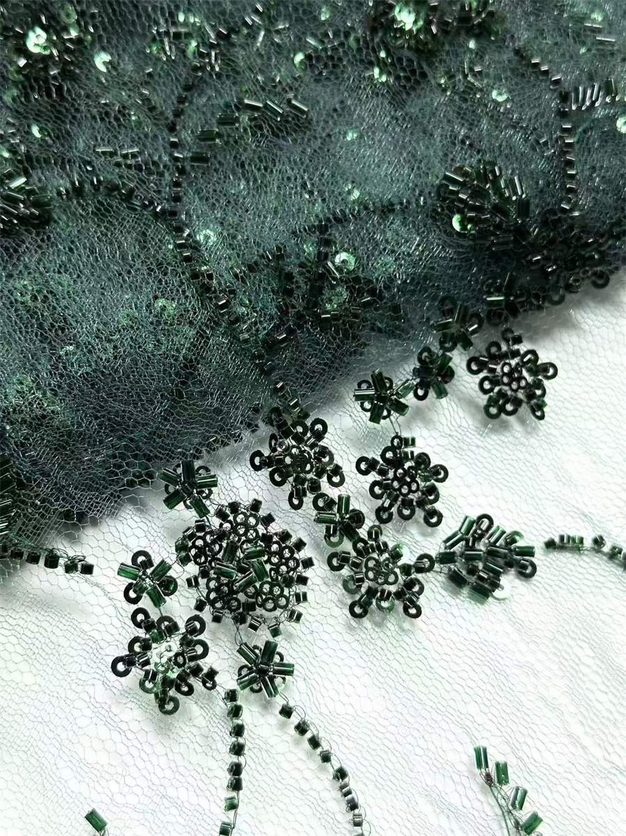 Beaded Lace Fabric - 5 Yards | COD HN557