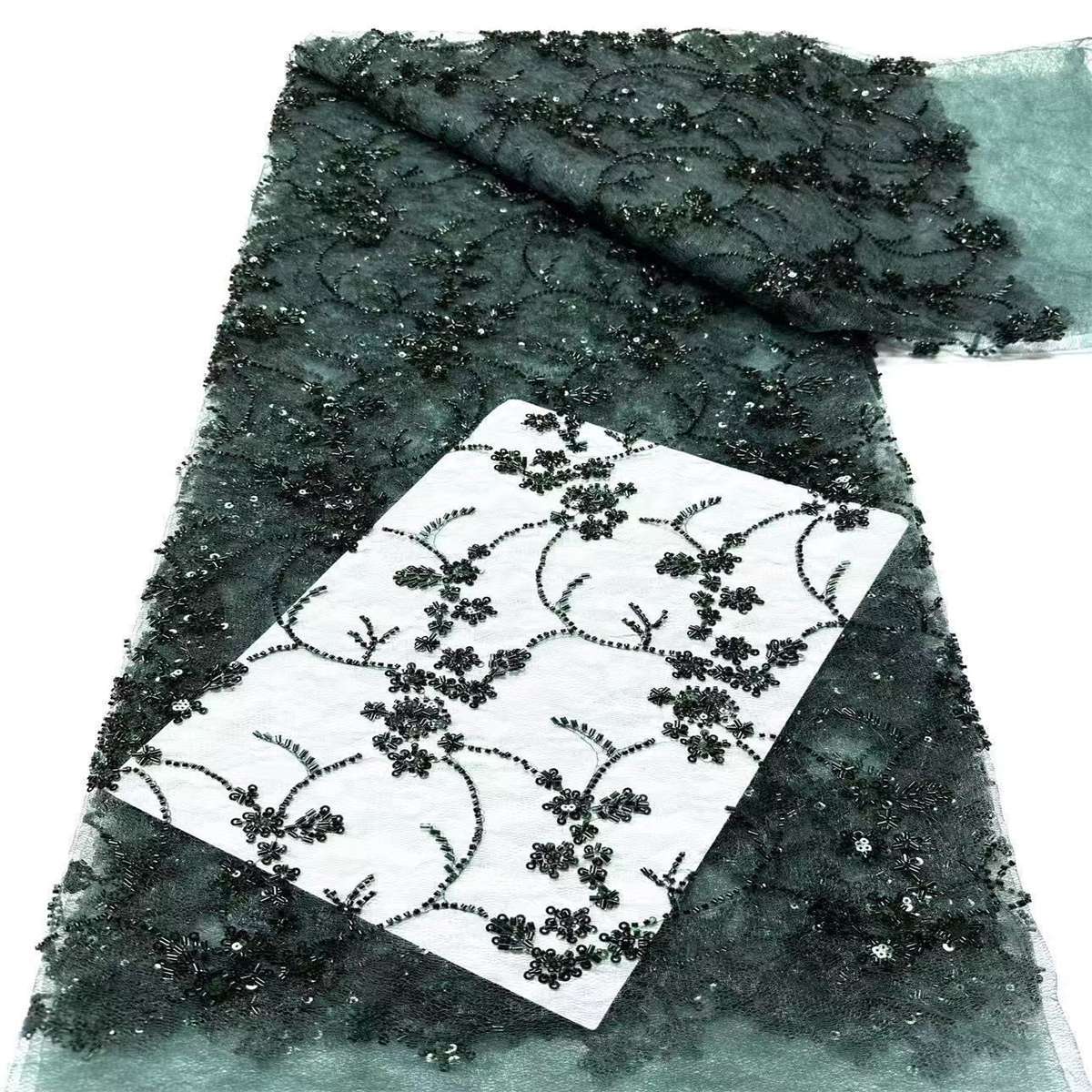 Beaded Lace Fabric - 5 Yards | COD HN557