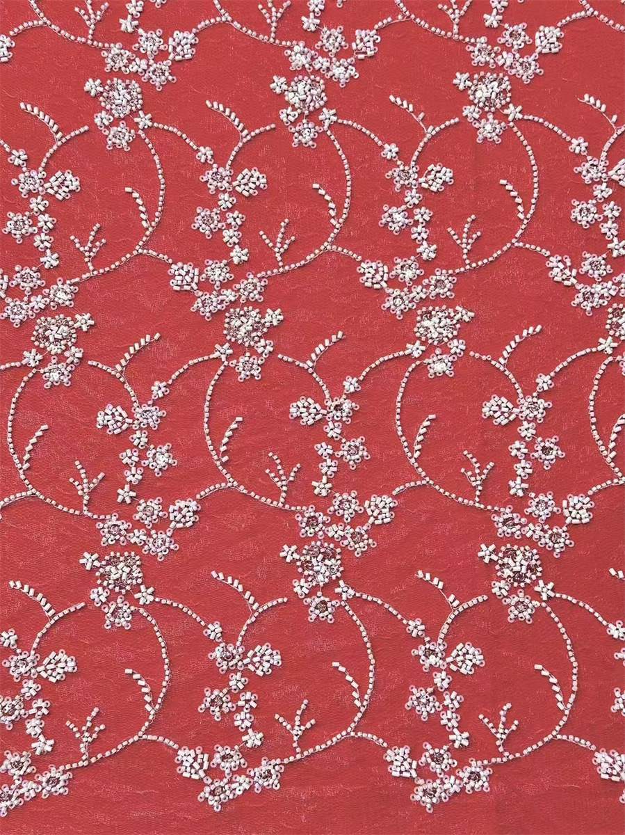 Beaded Lace Fabric - 5 Yards | COD HN557