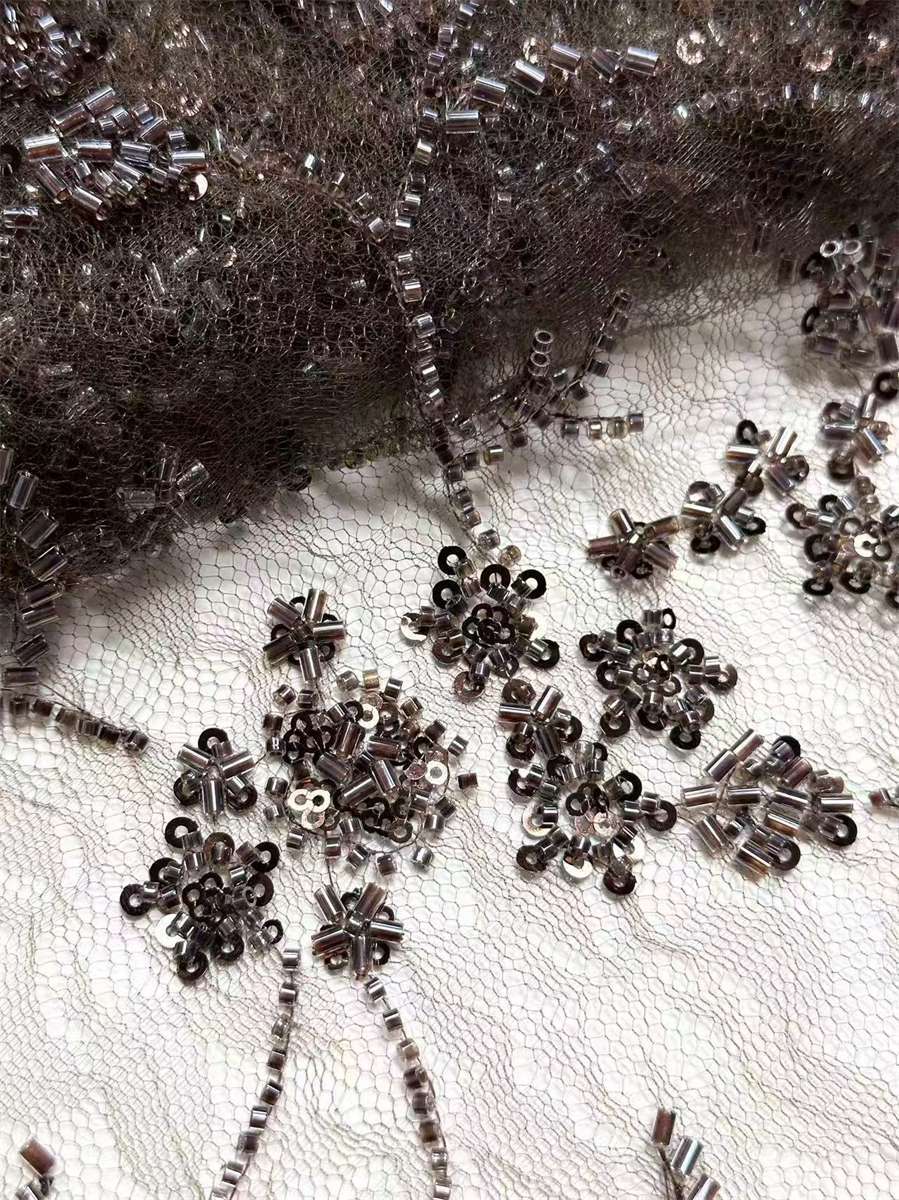 Beaded Lace Fabric - 5 Yards | COD HN557